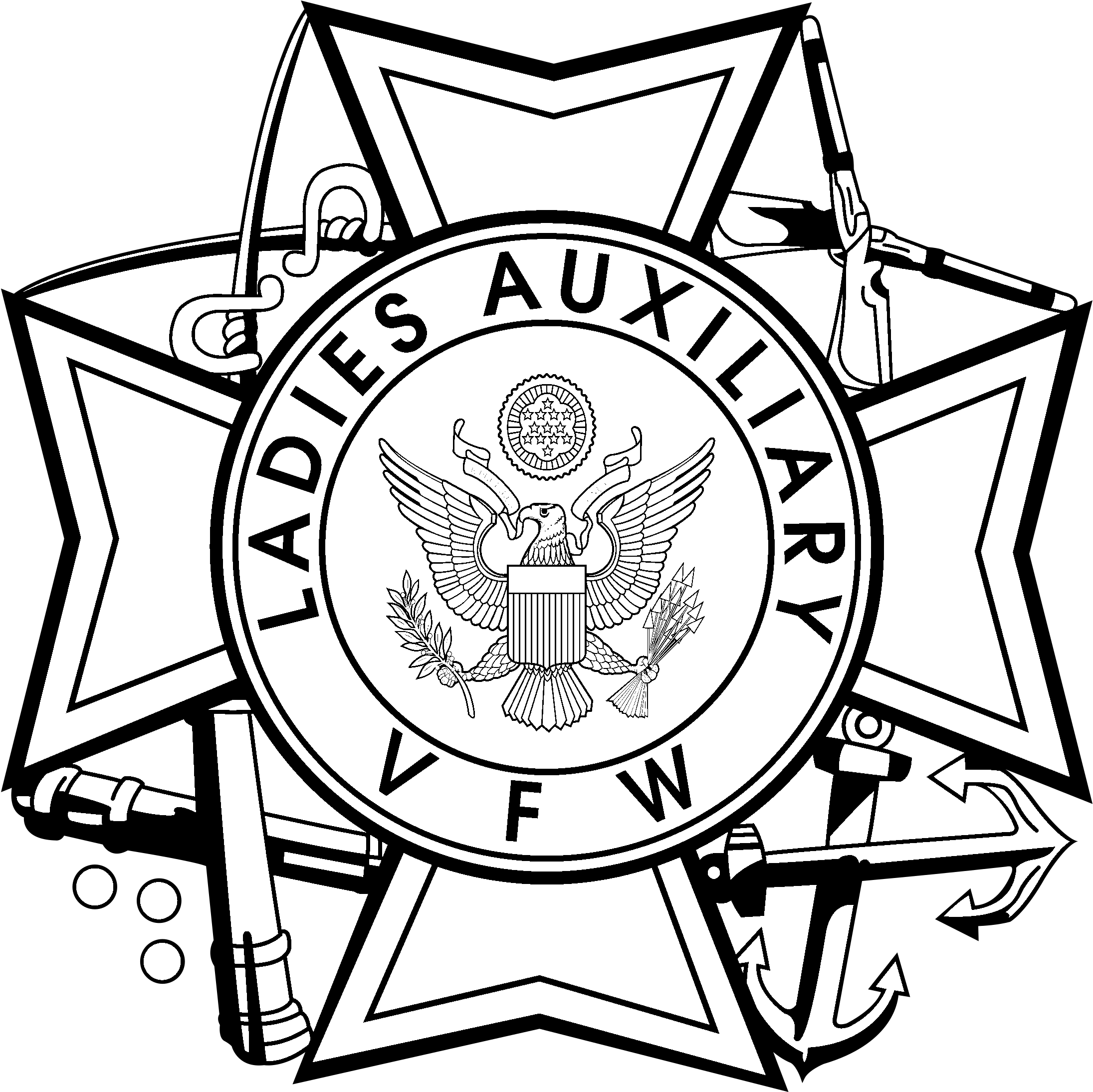 Vfw Logo Black And White - Vfw Ladies Auxiliary (2400x2400)