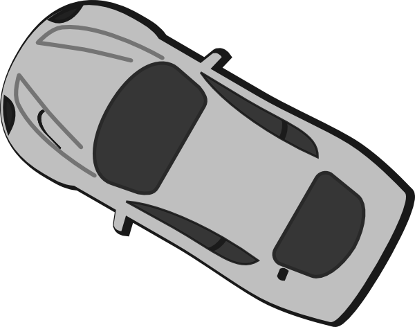 This Free Clip Arts Design Of Gray Car - Car Top View Clipart Black N White (600x472)