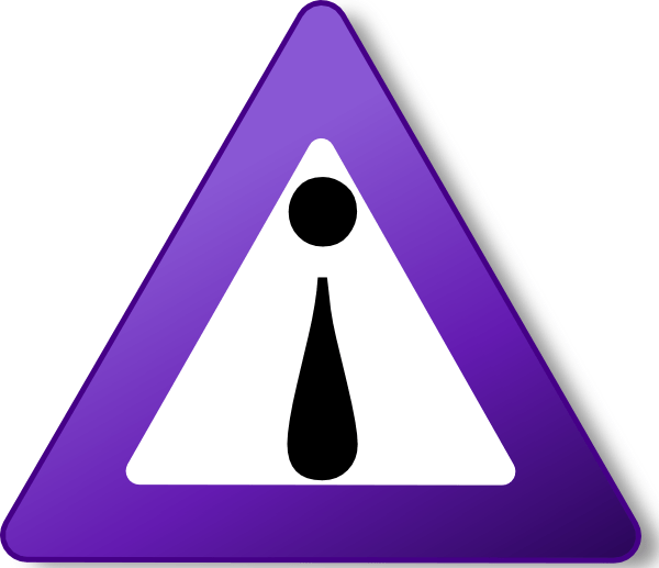 Humor Clip Art - Purple Warning Sign (600x517)