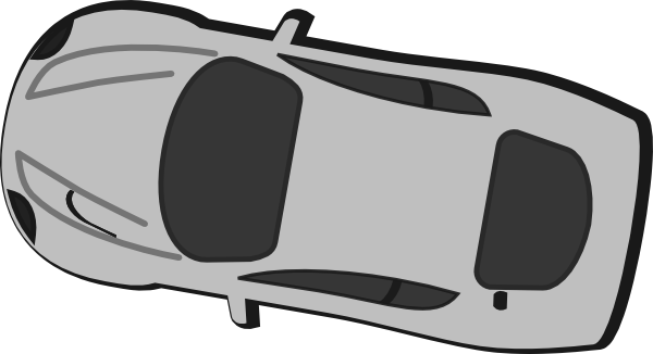 This Free Clip Arts Design Of Gray Car - Car Top View (600x326)