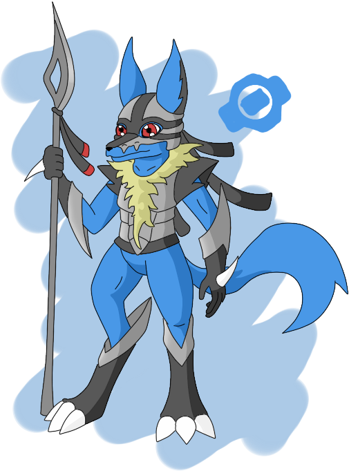 If Lucario Were A Digimon By Harubyakko - Lucario (600x720)