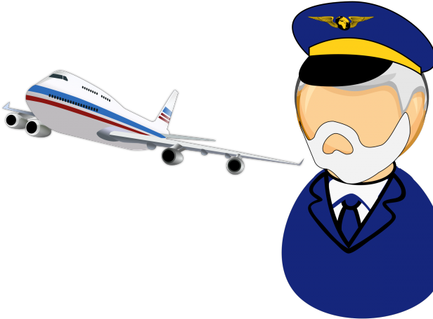 Plane Clipart Captain - Airplane Pilot Png (640x480)