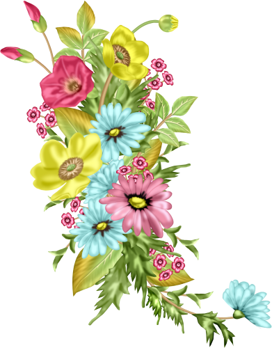 Easter Card With Flowers And Little Spring Birds Card (391x500)