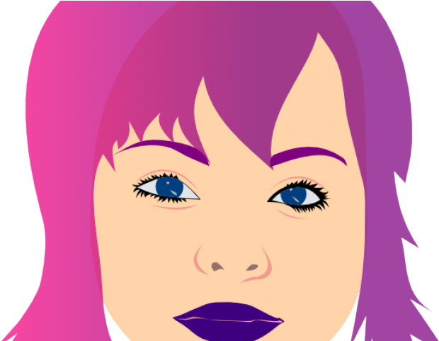 Pink Hair Clipart Purple Hair - Girl With Purple Hair Clip Art (640x480)