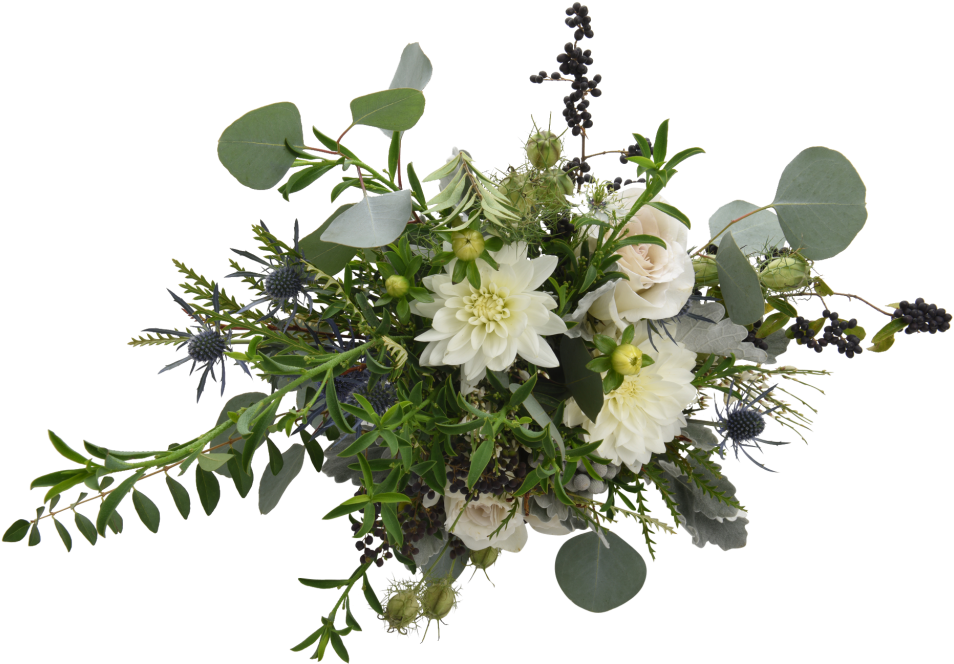 Classic Bouquet With Dahlias, Roses, Eryngium, Nigella, - Bougainvillea (1024x760)