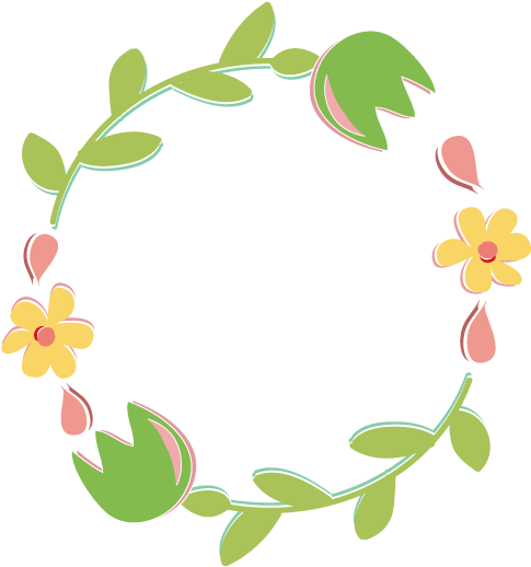 Spring Flower Wreath Clipart - Transparent Background Flower Clip Art (496x529)