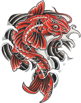 Fish Tattoos Free Png Image - Tattoo Designs Koi Fish (350x437)