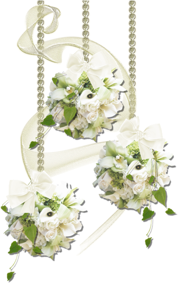 Flowers Decoration, White Flowers, Flower Clips, Wedding, - White Flowers Decoration Png (378x600)