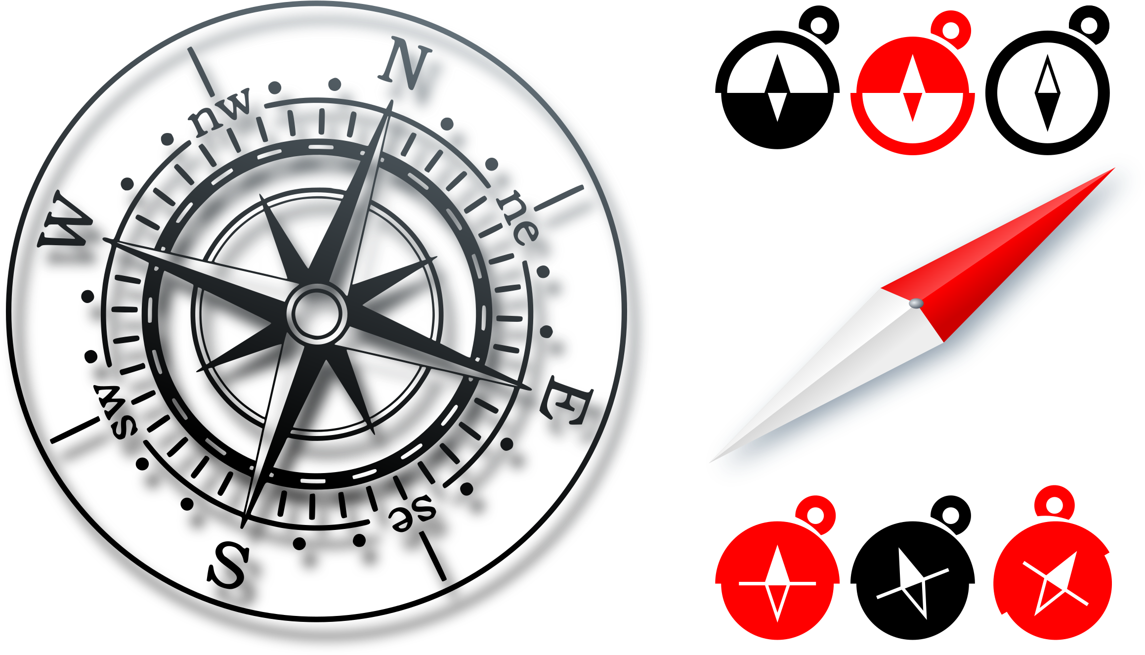 Clipart - Various Compass - Transparent Png Compass Png (2400x1382)