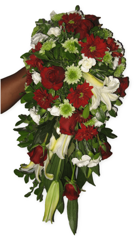 Red And White Wedding Bouquet - Newspaper (1024x1024)