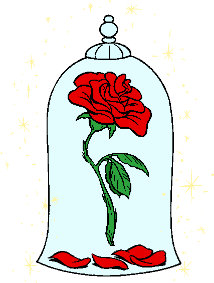 Beauty And The Beast Rose Clipart - Beauty And The Beast Rose Png (436x573)