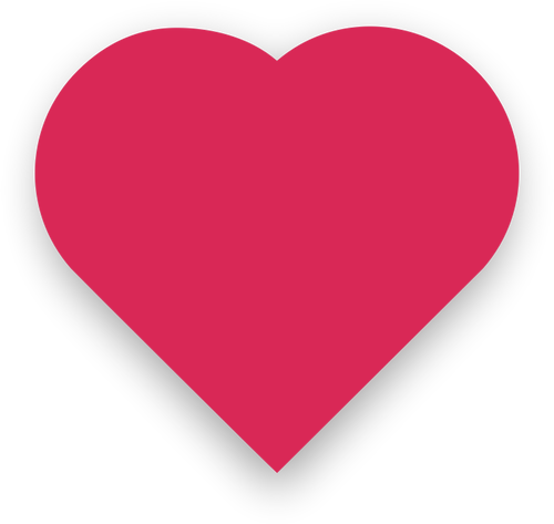 Coração Rosa Com Imagem Vetorial De Sombra Ligeira - Discord Heart Emoji Transparent (500x473)