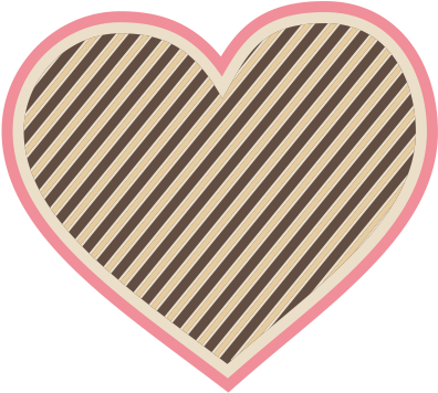 Coracao Com Listras Marron Imagem E Moldes Vetor - Bonnie Fnafhs Png (410x410)