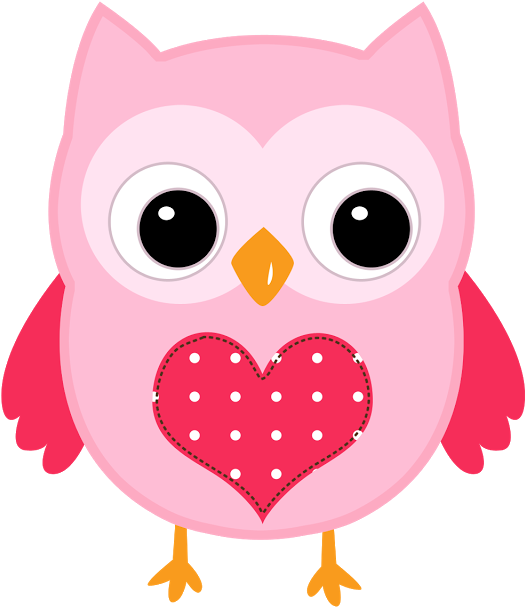 Casinha Rosa Png - Coruja Com Coração (640x640)