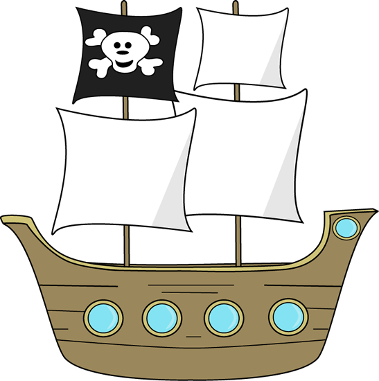 Cute Ship Cliparts - Pirate Ship Clip Art (547x550)
