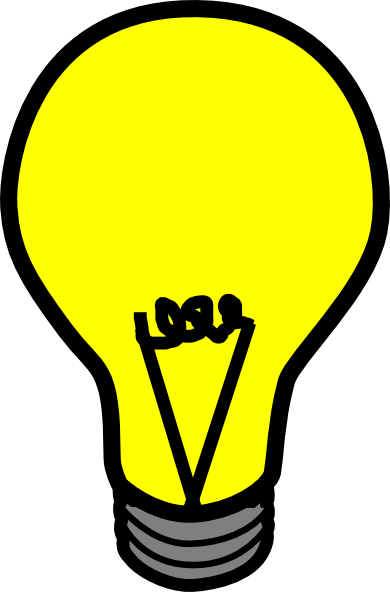 Clip Art Graphic Of A Yellow Guy - Light Bulb Clipart Png (390x592)