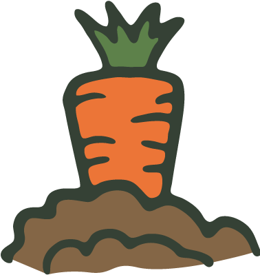 Vegetable Garden Clipart - Carrot In Ground Clipart (423x447)
