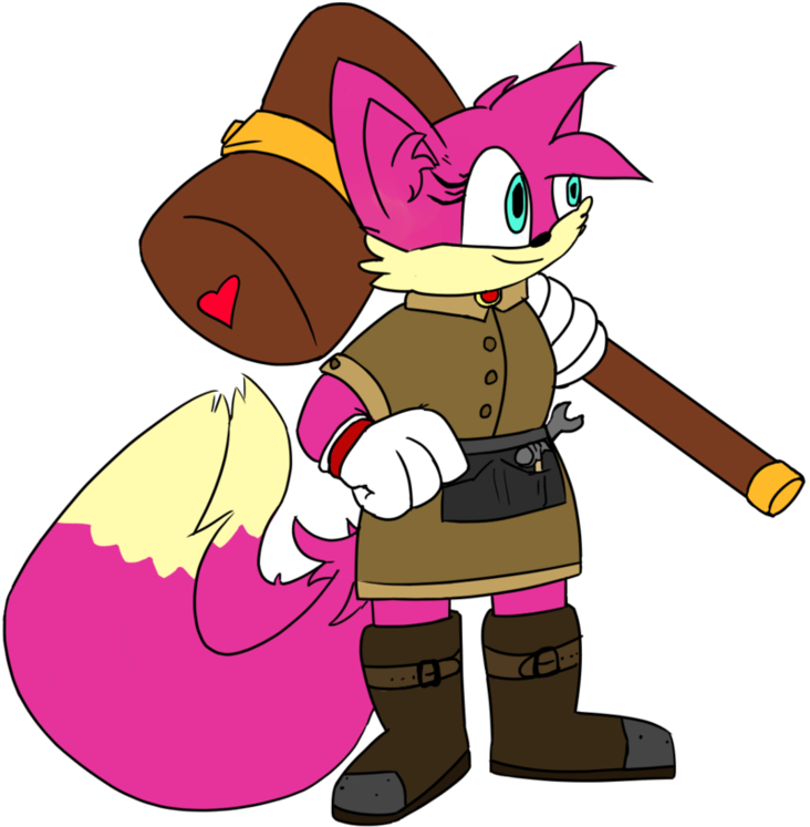 Tails And Amy Fusion By Queen Of Spades - Cartoon (937x853)
