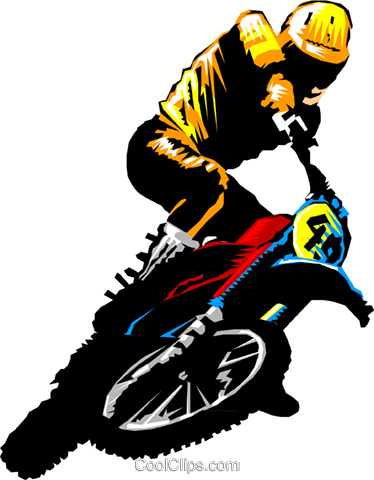 Motocross Clipart Transparent - Moto Cross Vetor (374x480)