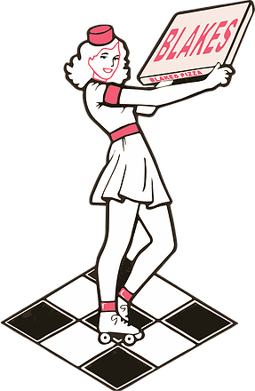 Blake's Logo, Blanche The Pizza Girl - Blake's Pizzeria & Ice Cream (287x440)