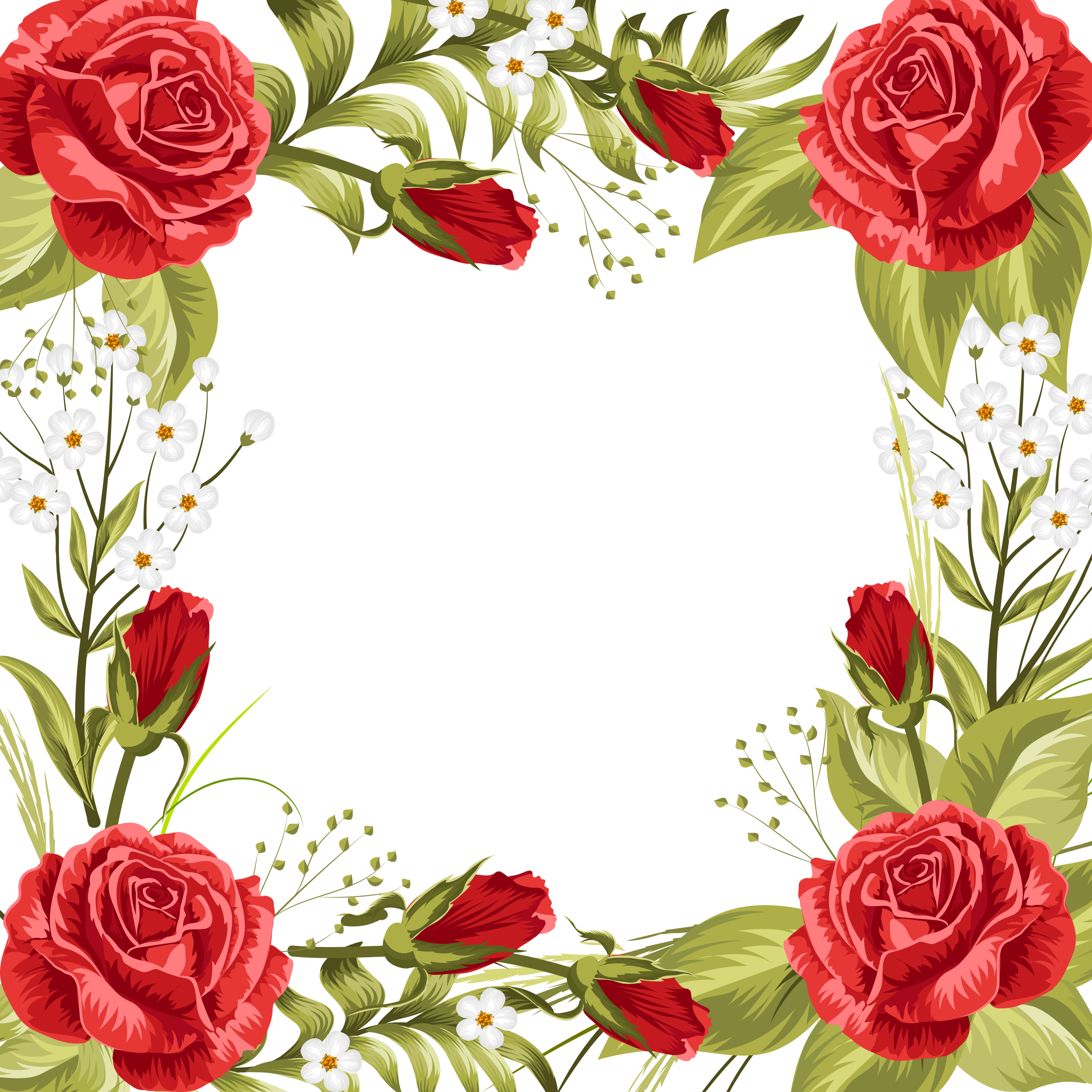 Wedding Invitation Beach Rose Garden Roses Flower - Moldura De Rosas Vermelhas (2480x2480)