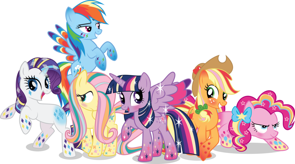 Rainbow Dash Pinkie Pie Twilight Sparkle Rarity Fluttershy - My Little Pony Rainbow Power Ponies (1024x570)