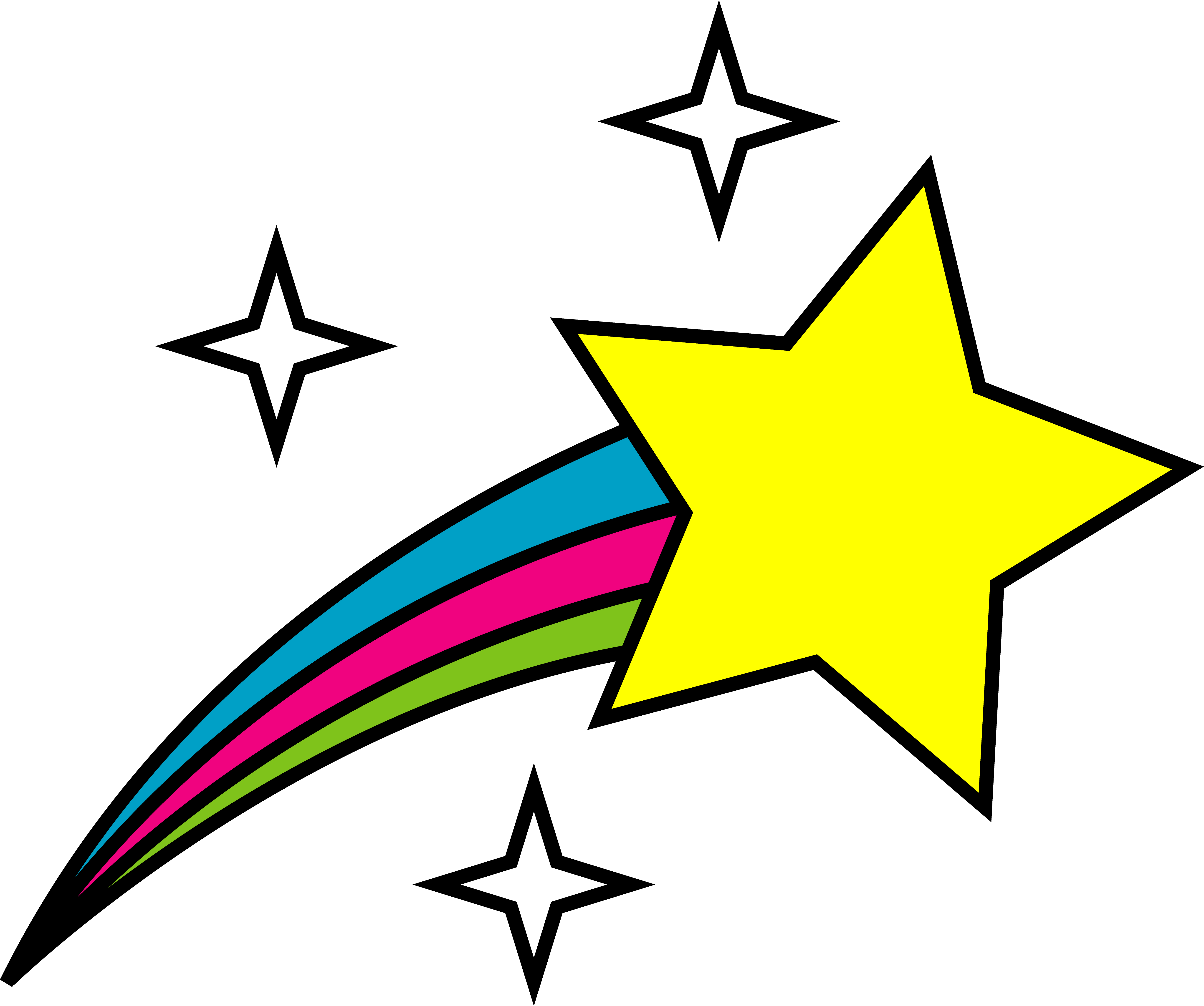 Shooting Stars Drawing - Easy To Draw Stars (5292x4424)