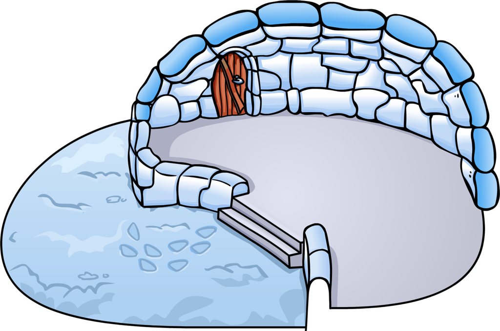 Snowy Backyard Igloo - Club Penguin Igloo (1024x679)