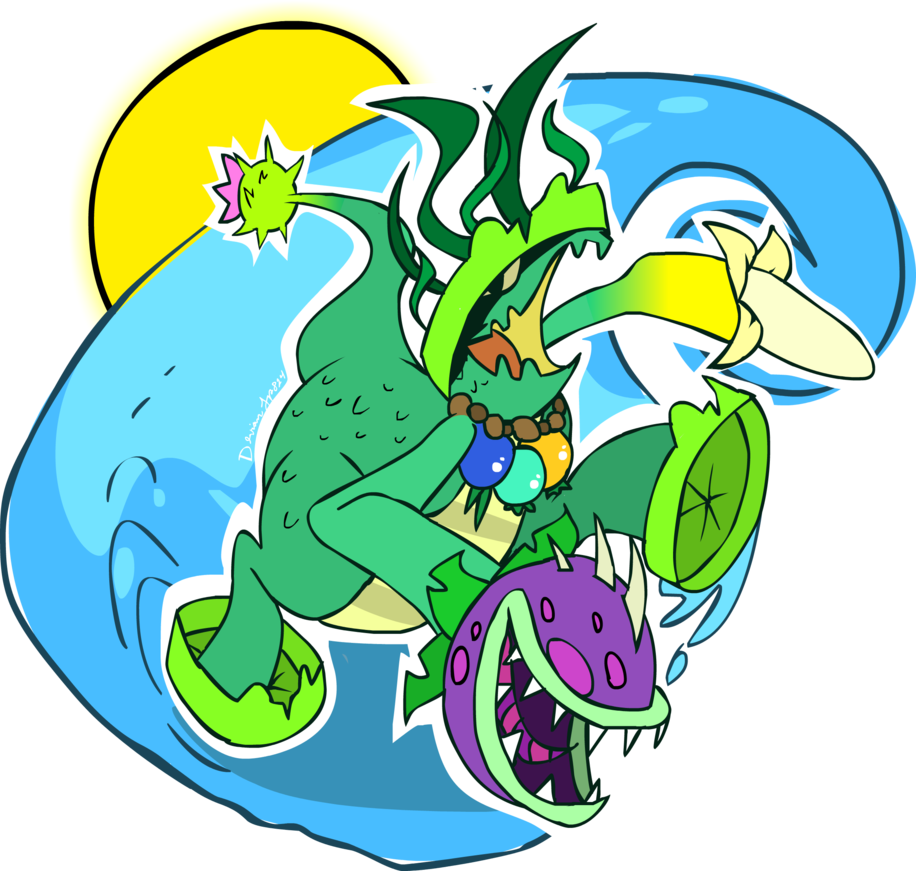 Big Wave Beach's Guacodino By Devianjp824 - Pvz 2 Big Wave Beach Plants (916x871)