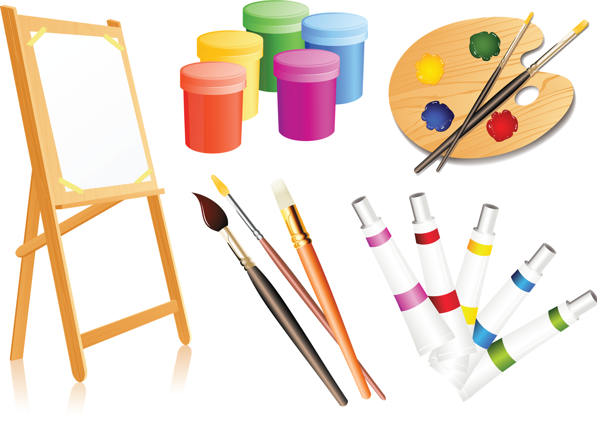 Painting Palette Clip Art - Tools For Painting Clipart (2048x1455)