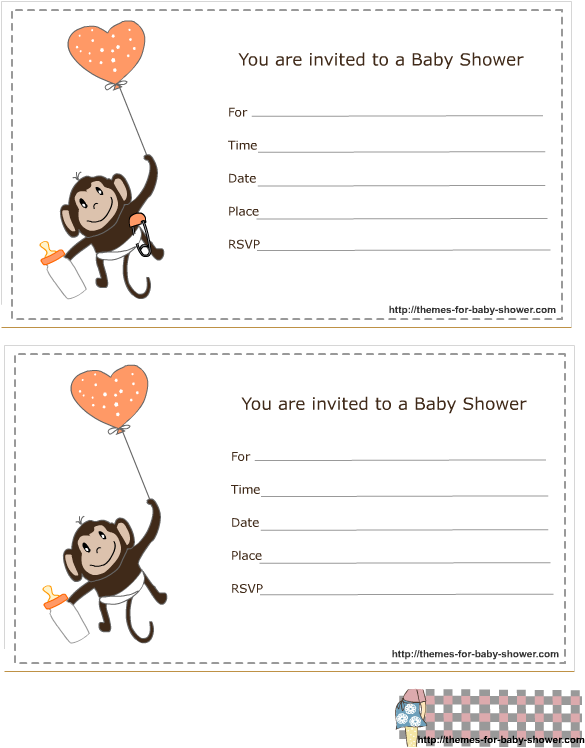 Free Printable Monkey Baby Shower Invitation - Baby Shower (612x792)