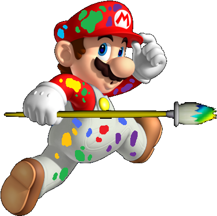 Paintbrush And Paint Clipart - Super Mario 3d Land (459x447)