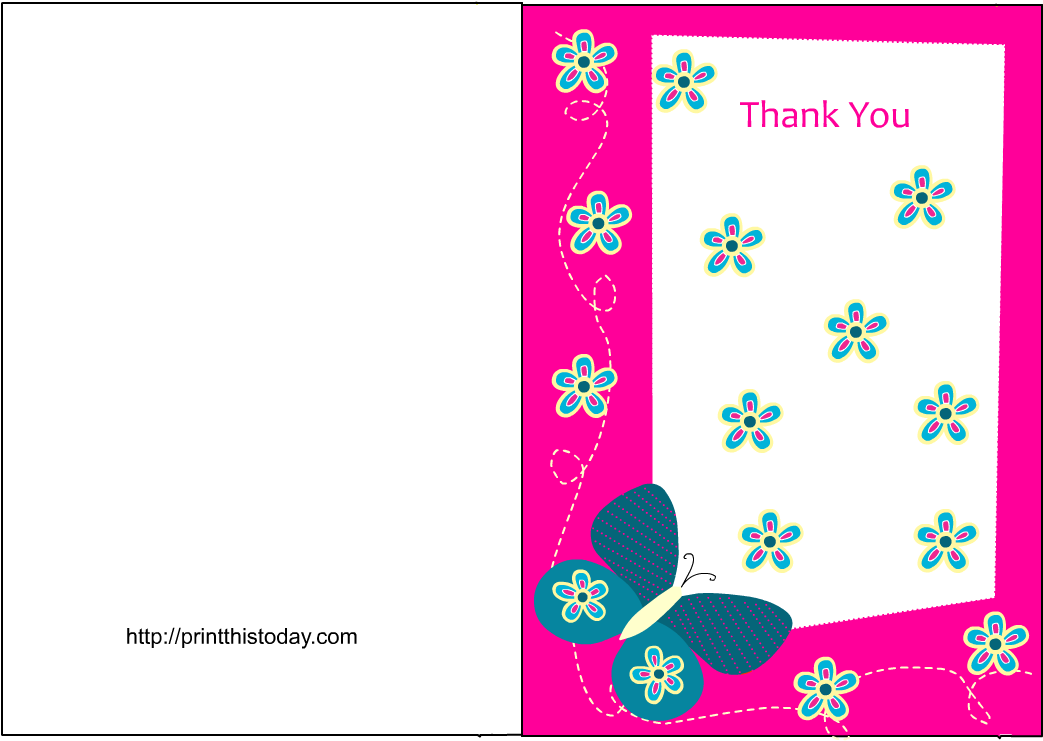 Free Butterfly Baby Shower Thank You Card Printable - Baby Shower (1100x800)