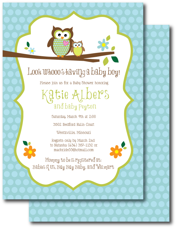 Owl Themed Baby Shower Invites Sarahwolfrum, Baby Shower - Baby Shower Owl Theme (612x792)