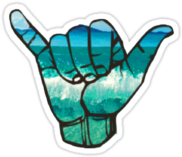 Beach Waves Hand - Waves Stickers (375x360)