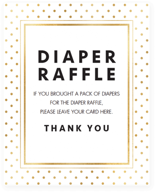 Baby Shower, Printable Baby Shower Sign For Diaper - Raffle (616x770)