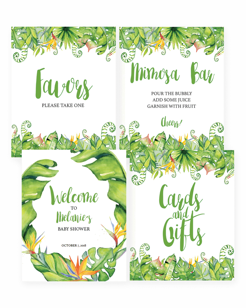 Tropical Baby Shower Decor Pack Printable By Littlesizzle - Baby Shower (819x1024)