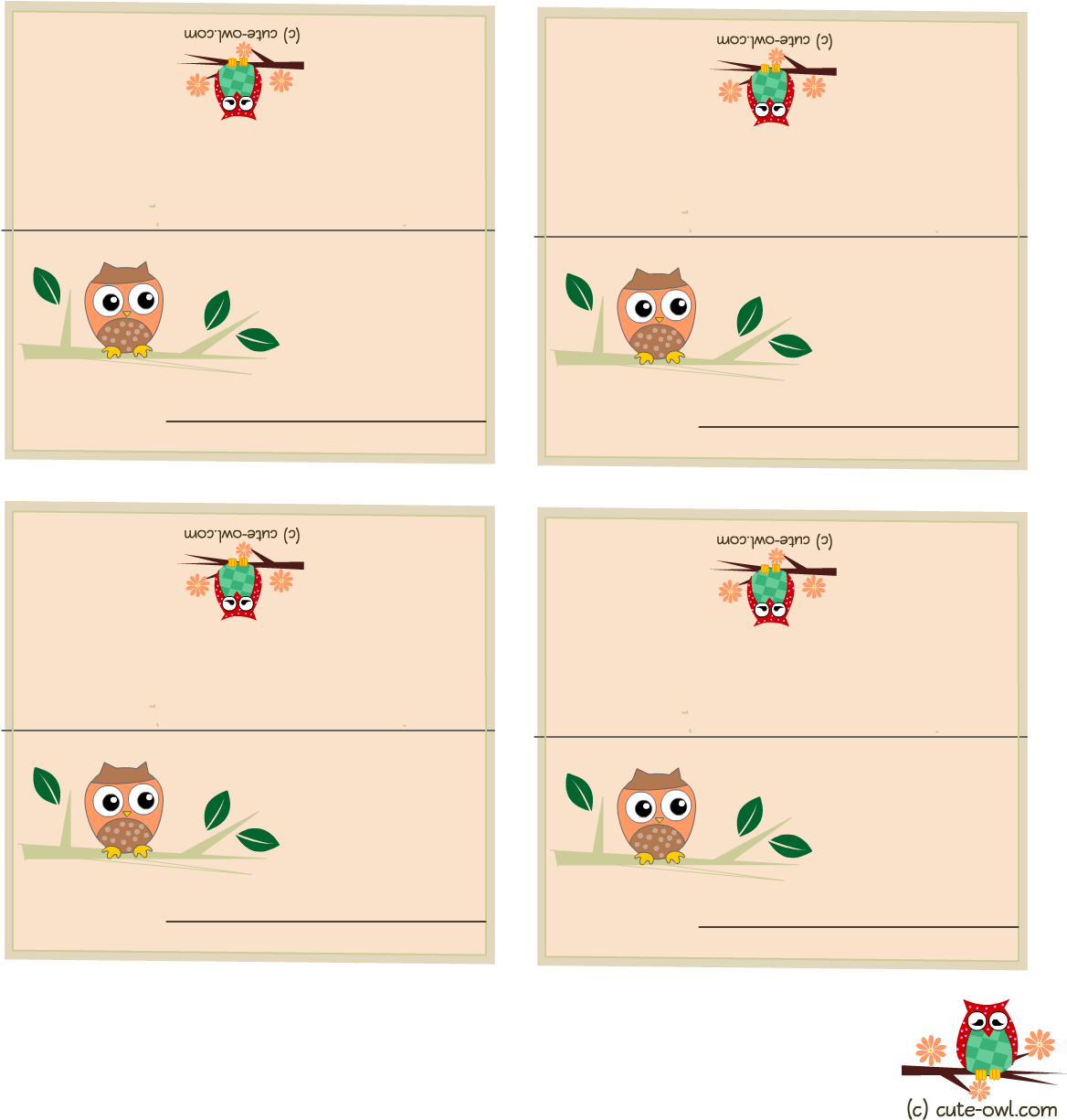 Free Printable Owl Baby Shower And Birthday Party Place - Baby Place Card Free (1275x1575)