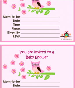 Free Owl Invitation Template - Baby Shower (370x300)