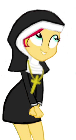 Christian Sunset Shimmer, Clothes, Cross, Cute, Dress, - Cartoon (285x490)