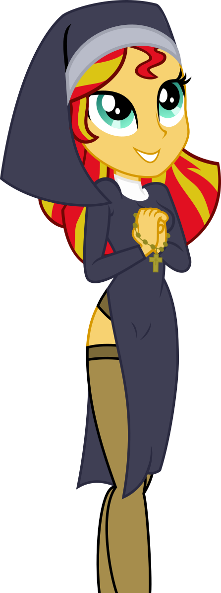 Breasts, Christian Sunset Shimmer, Clothes, Equestria - Cartoon (446x1193)