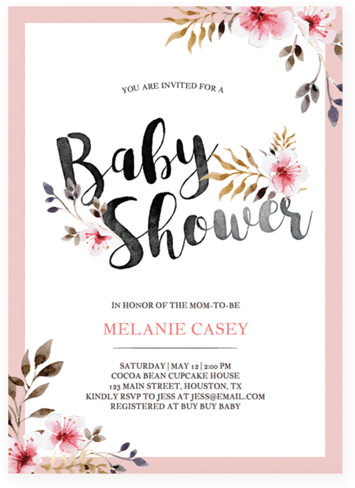Blush And Black Baby Shower Invitation Template By - Bullet Journal [book] (819x1024)