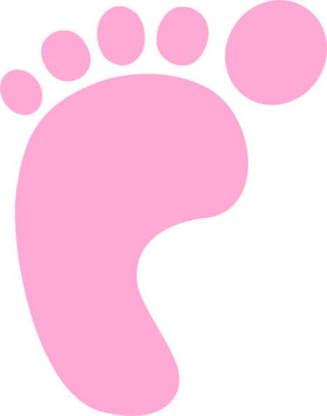 Clipart Of Pink Baby Feet Clip Art At Clker Com Vector - Pink Baby Foot (468x595)