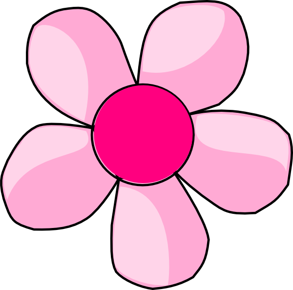 Dark Pink Flower Clipart - Pink Flower Clipart (600x594)