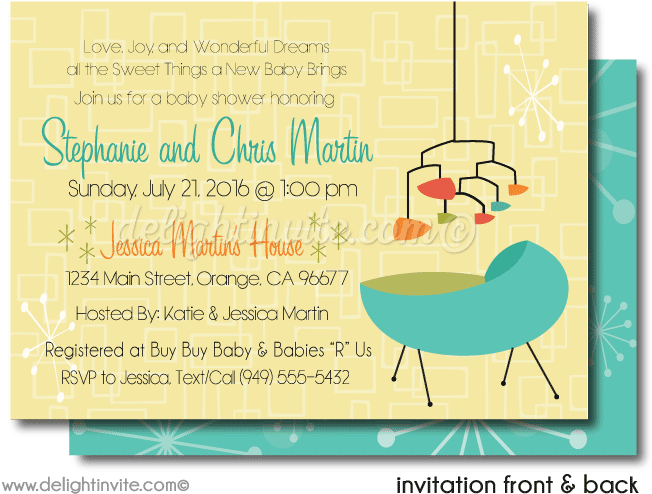 Retro Modern Baby Shower Printable File - Birthday (656x530)