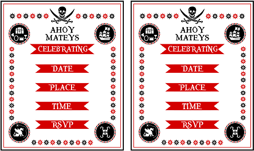 Download The Free Pirate Printables Here - Birthday (580x410)