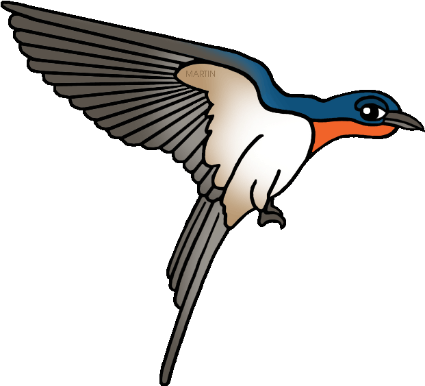 Free Animals Clip Art By Phillip Martin, Barn Swallow - Clipart Swallow (648x582)