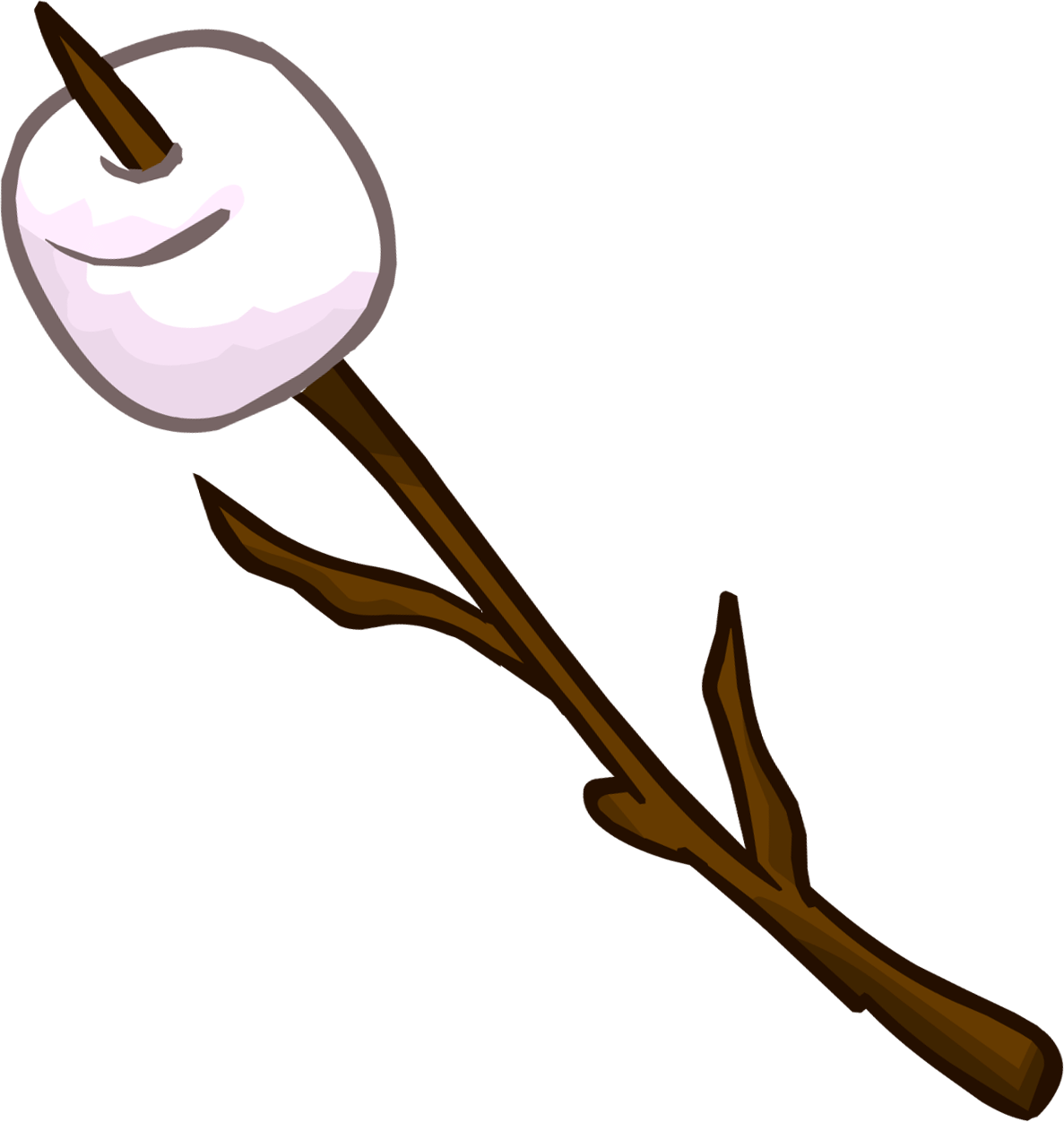Marshmallow - Cartoon Marshmallow On A Stick (1187x1252)