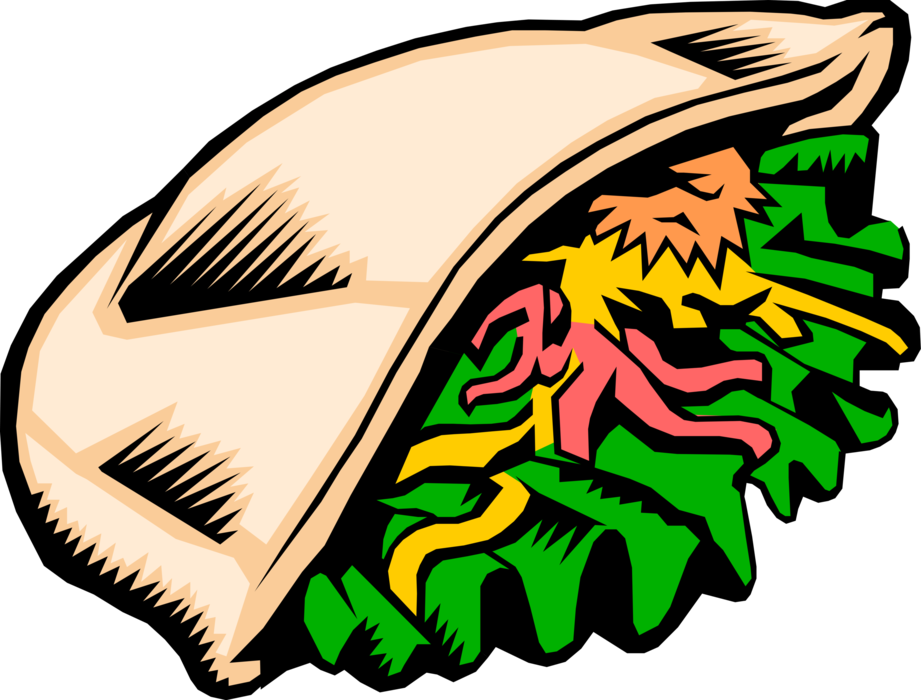 Pita Sandwich Royalty Free Vector Clip Art Illustration - Pita Sandwich Royalty Free Vector Clip Art Illustration (921x700)
