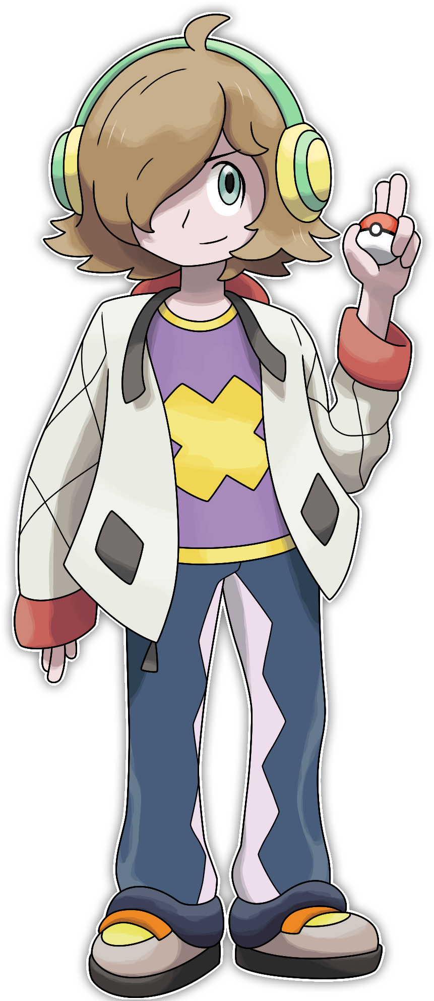 Pokemon Trainer Lex V3 By Smiley-fakemon - Pokemon Trainer With Headphones (917x2000)